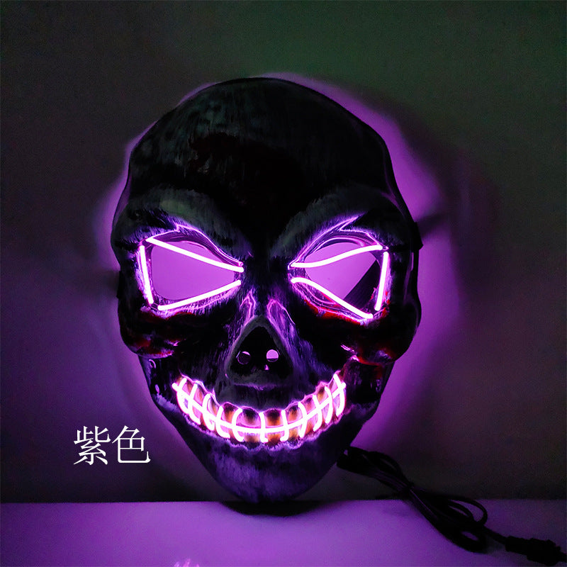 Masque Lumineux à LED pour Halloween, Crâne Horreur