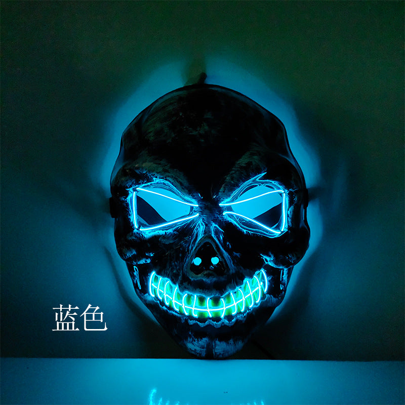 Masque Lumineux à LED pour Halloween, Crâne Horreur