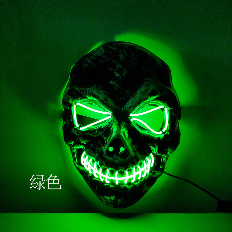 Masque Lumineux à LED pour Halloween, Crâne Horreur