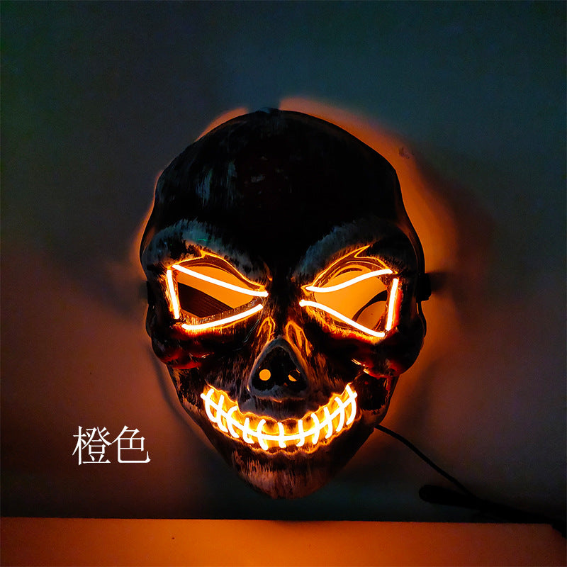 Maschera Luminosa a LED con Teschio per Halloween