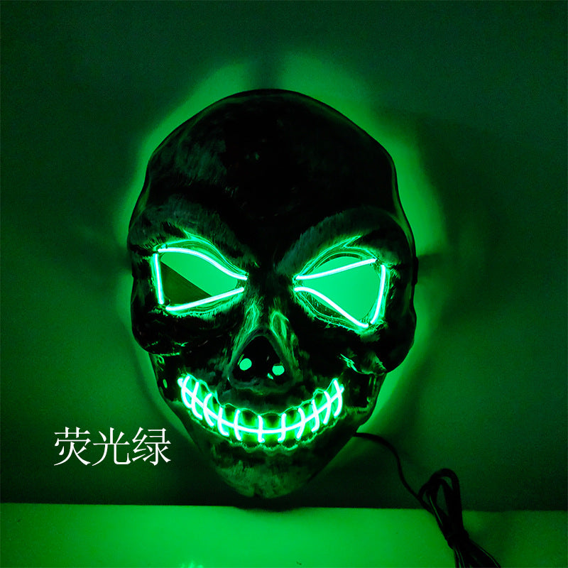 Maschera Luminosa a LED con Teschio per Halloween