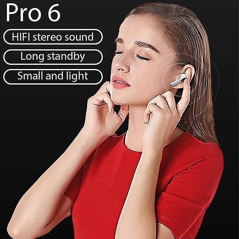 Pro 6 Wireless Bluetooth 5.0 Super Bass Earphones