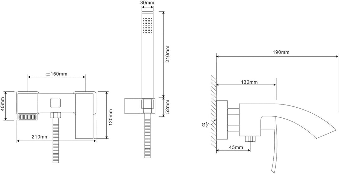 Wall Bathtub Faucet Shower Set