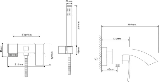 Wall Bathtub Faucet Shower Set