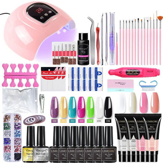 Kit de Gel pour Ongles avec Lampe UV de 54W