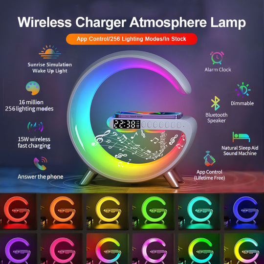 Nuova Lampada LED Intelligente con Altoparlante Bluetooth e Caricabatterie Wireless