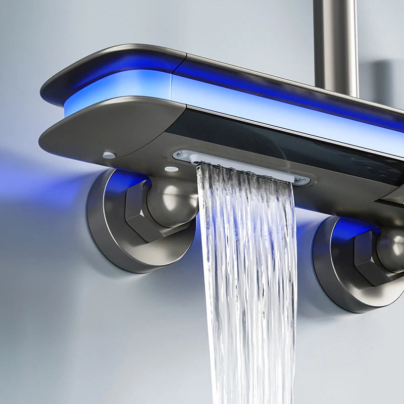 Home Dual Digital Display Ambient Light Thermostatic Shower Set