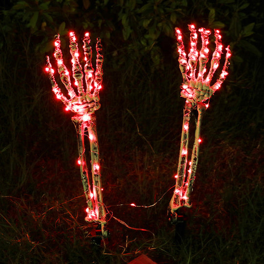 Decorazione Halloween: Mano Scheletrica Luminosa - Accessorio da Giardino Halloween con Mano Fantasma che Emette Luce LED