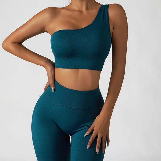 Summer Sexy Oblique Shoulder Yoga Clothes Tops