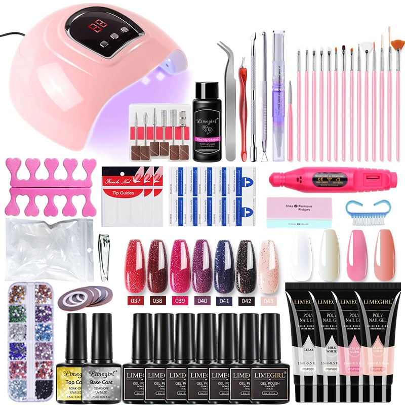 Kit de Gel pour Ongles avec Lampe UV de 54W