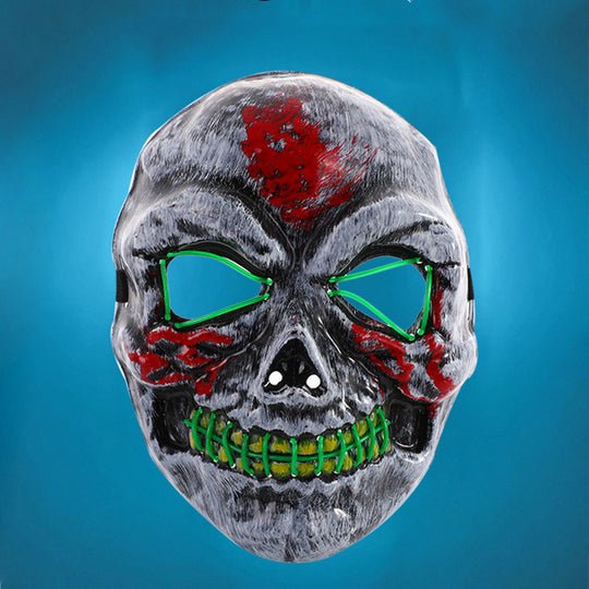 Maschera Luminosa a LED con Teschio per Halloween