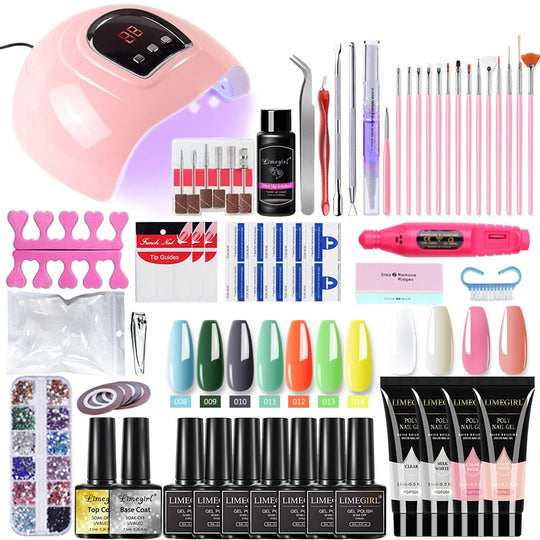 Kit de Gel pour Ongles avec Lampe UV de 54W