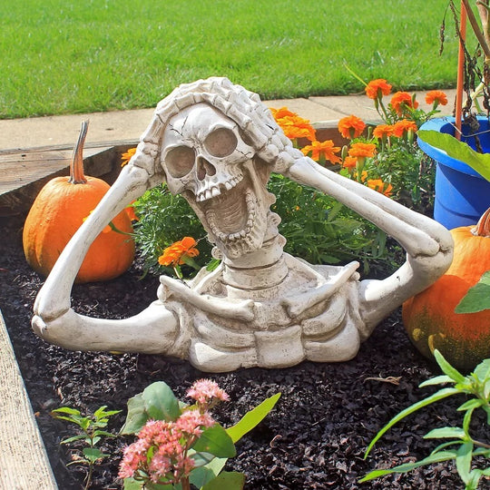 Statua Pendente di Teschio Urlante - Decorazione da Giardino per Halloween