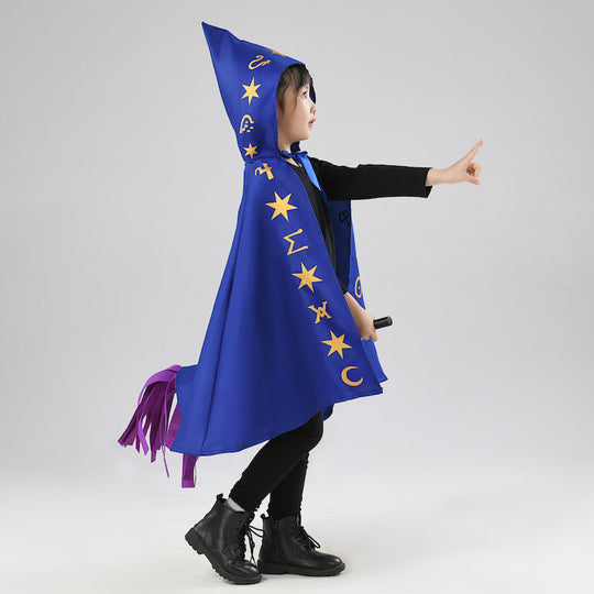 Cappotto di Halloween per Bambini Stregone, Vestito per Festa di Raduno