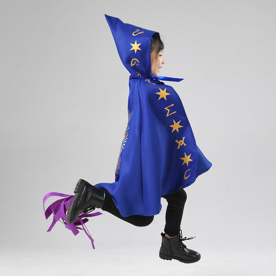 Cappe de Sorcier d'Halloween pour Enfants, Tenue pour Fête de Rassemblement