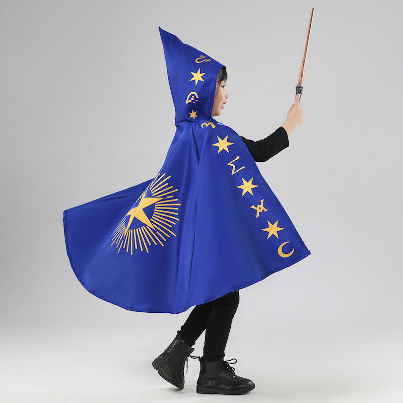 Cappotto di Halloween per Bambini Stregone, Vestito per Festa di Raduno